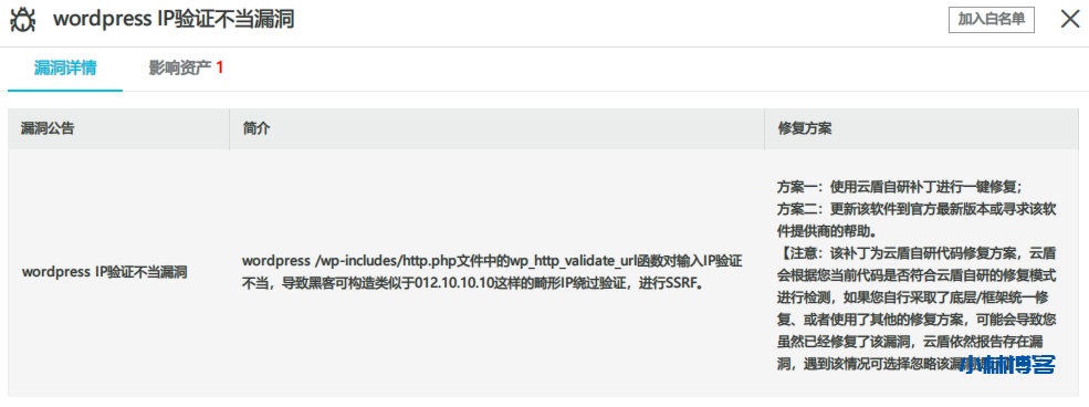 Wordpress IP验证不当漏洞修复方法 Wordpress IP验证不当漏洞修复方法