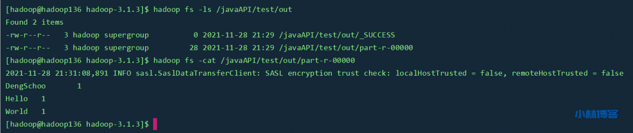 【Cloud Computing】Hadoop环境安装、基本命令及MapReduce字数统计程序 【Cloud Computing】Hadoop环境安装、基本命令及MapReduce字数统计程序