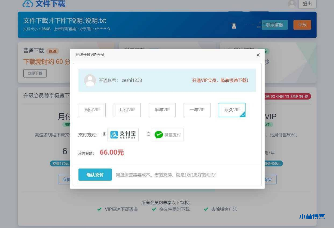 网盘赚钱系统源码仿蓝奏页面-小林博客