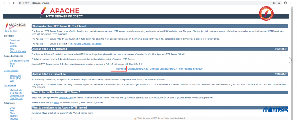 Windows 10 安装Apache-小林博客